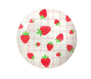Plano Strawberry Plaid Plate