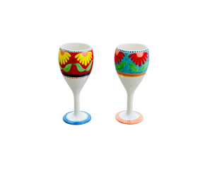 Plano Floral Wine Glass Set