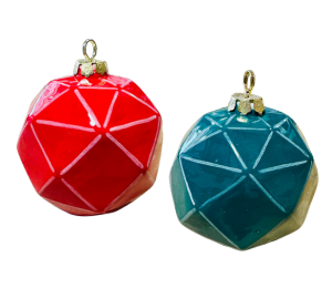 Plano Jewel Toned Faceted Ornament